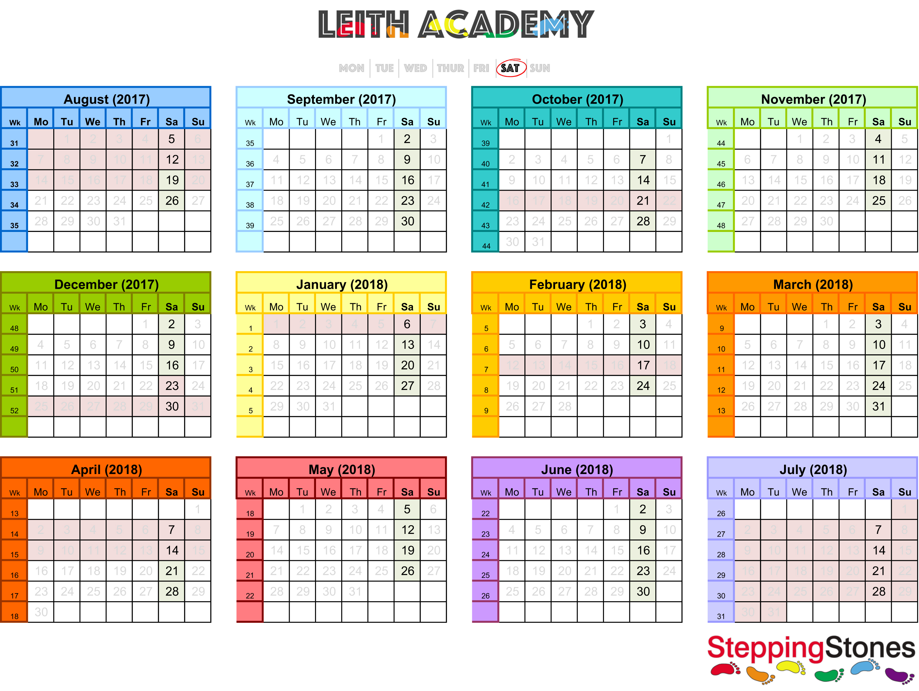 Term Dates – 2017/18 – Swimming Lessons | Stepping Stones